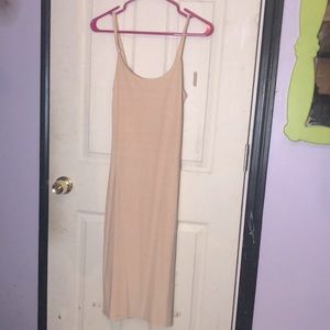 Tan tight spaghetti dress